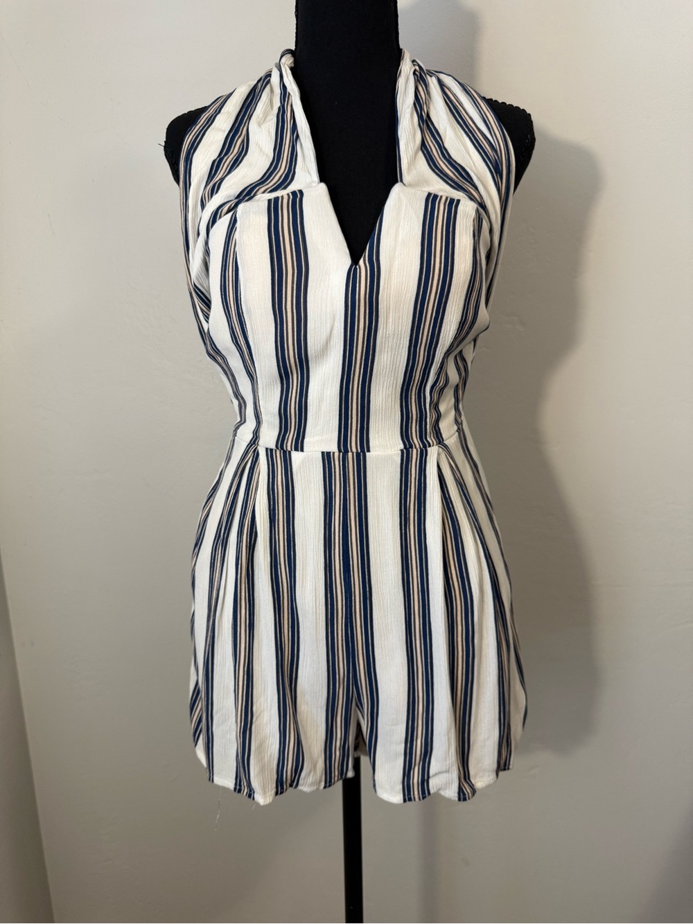Lulus Striped Convertible Strapless to Halter Romper